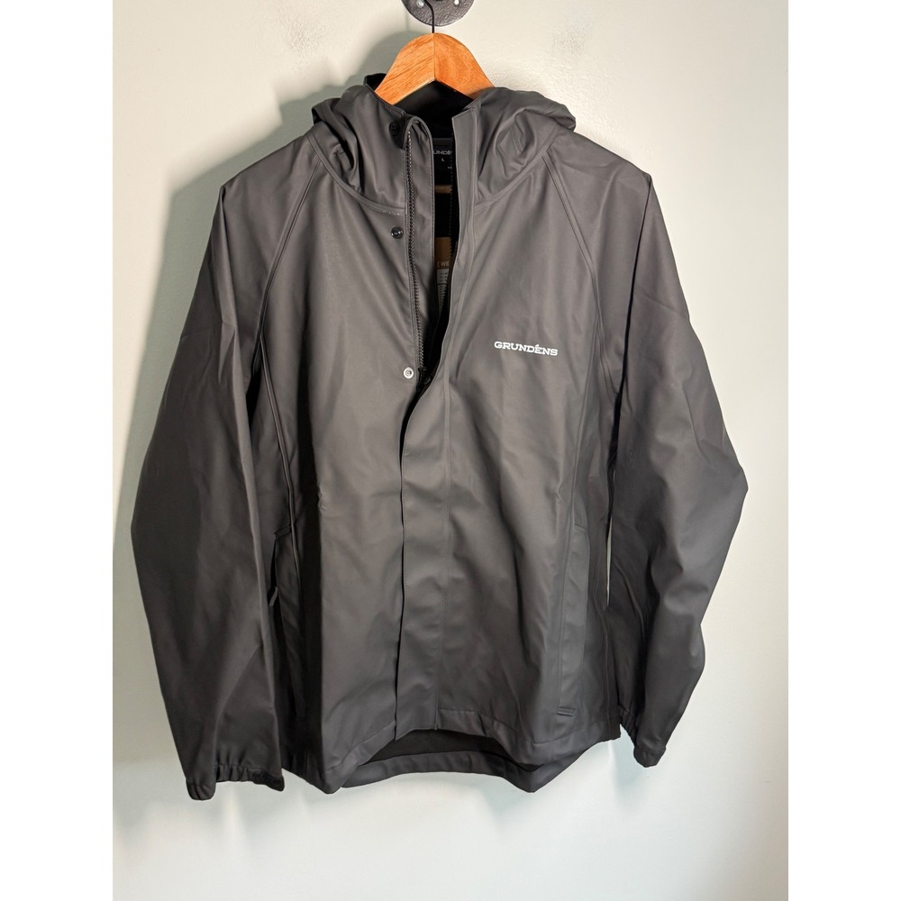 Grundens Neptune 319 Fishing Jacket Mens Large Black Waterproof Hooded 10079-001